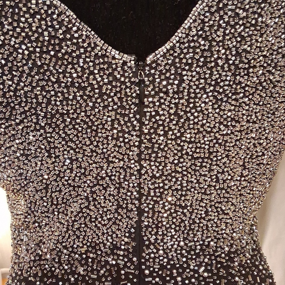 Vintage Tootsies Beaded Silk Dress Size Large - Picture 4 of 13